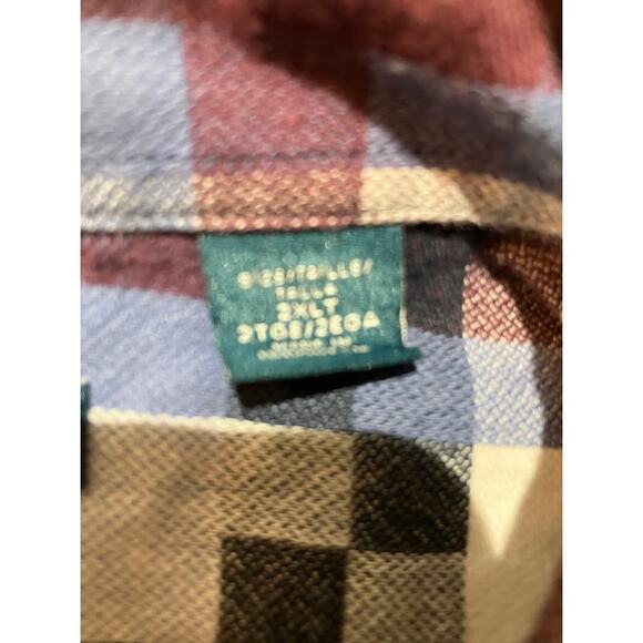 Perry Ellis Men's Square Pixelated Plaid Long Sleeve Button-Down Shirt Size 2XLT - Picture 4 of 11